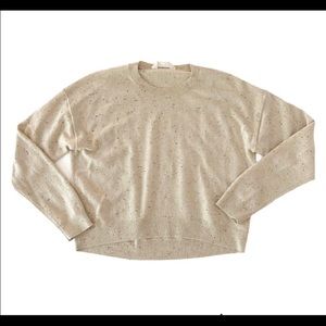 Everlane Cashmere Crewneck Tan Sweater Speckle